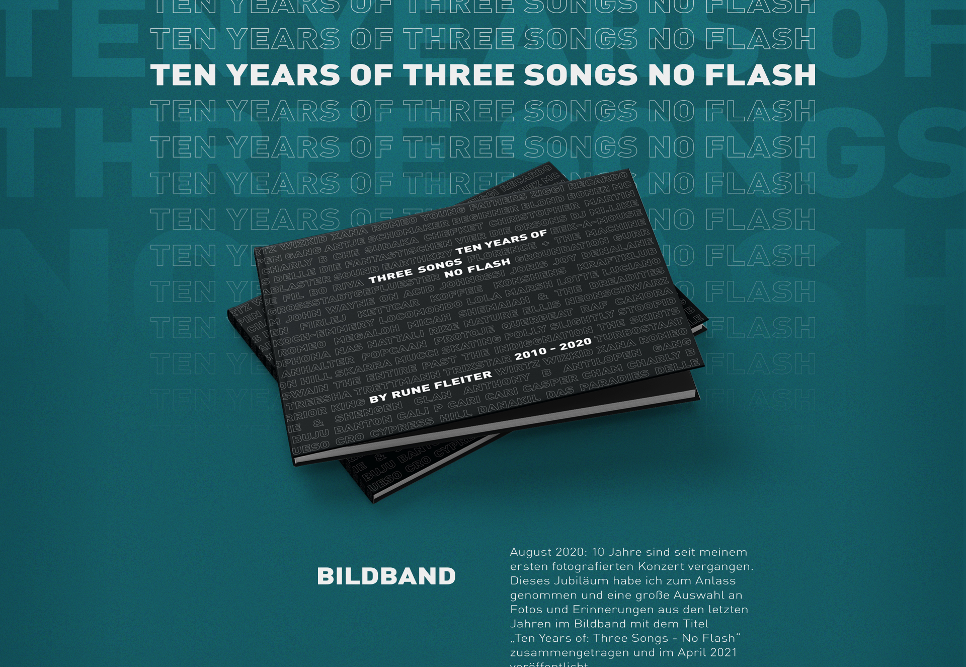 Konzertfotografie Bildband 2021 - Ten Years of: Three Songs - No Flash